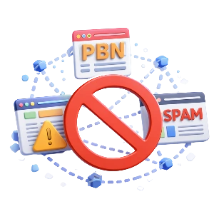 No PBNs or Spam Networks